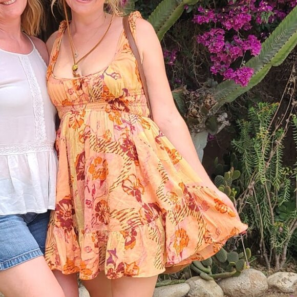 FREE PEOPLE - Vernon Mini Dress in Orange - Size Medium - Picture 5 of 5